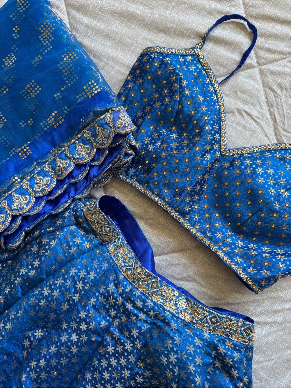 Lashkaraa Blue Lehenga Set with Dupatta - Size XS/S/M
